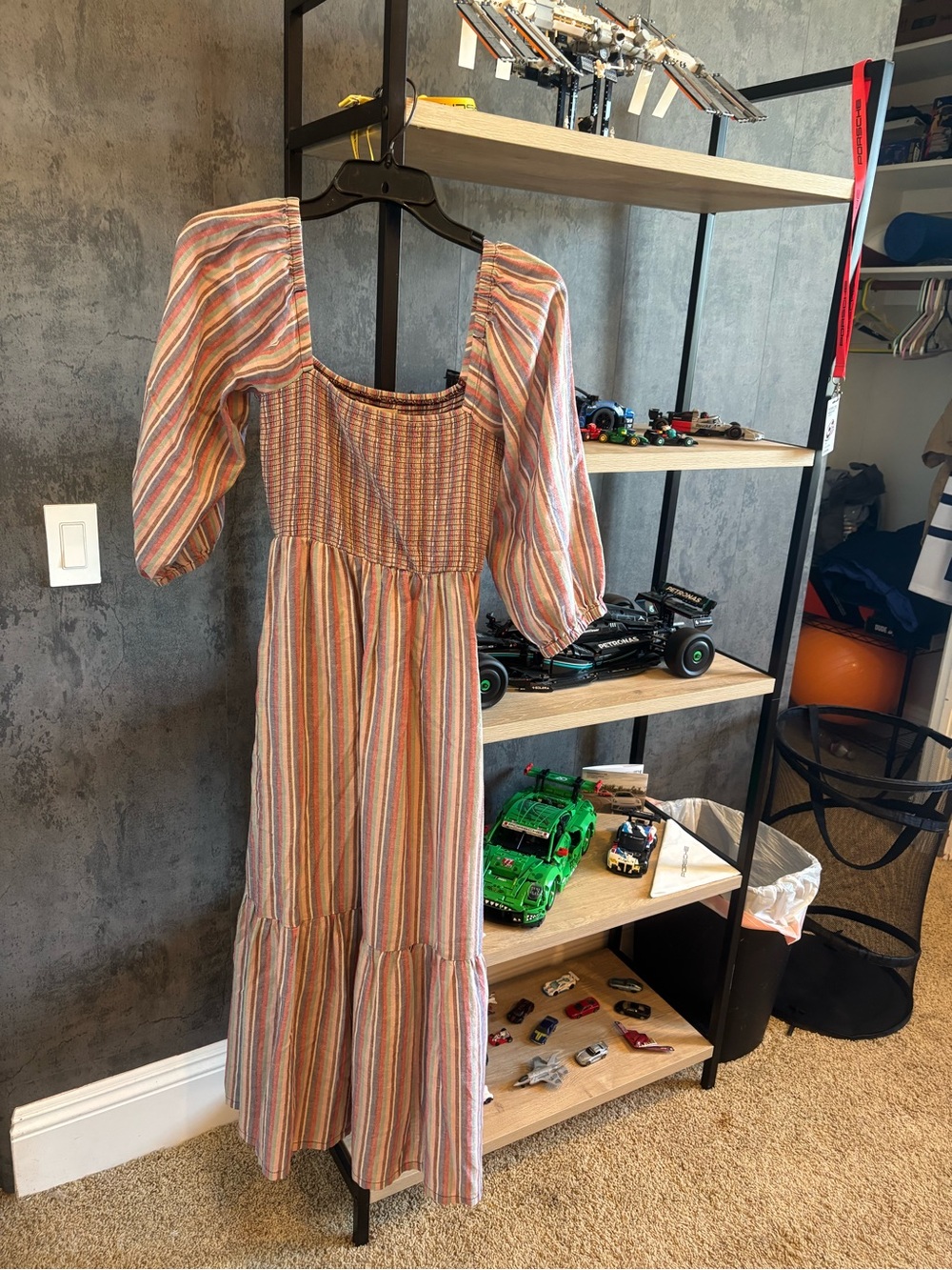 Marine Layer Stripe Smocked Maxi Dress in Pastel Multi
